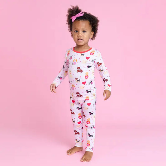Valentines Luv Pups Long Sleeve Pajamas Set