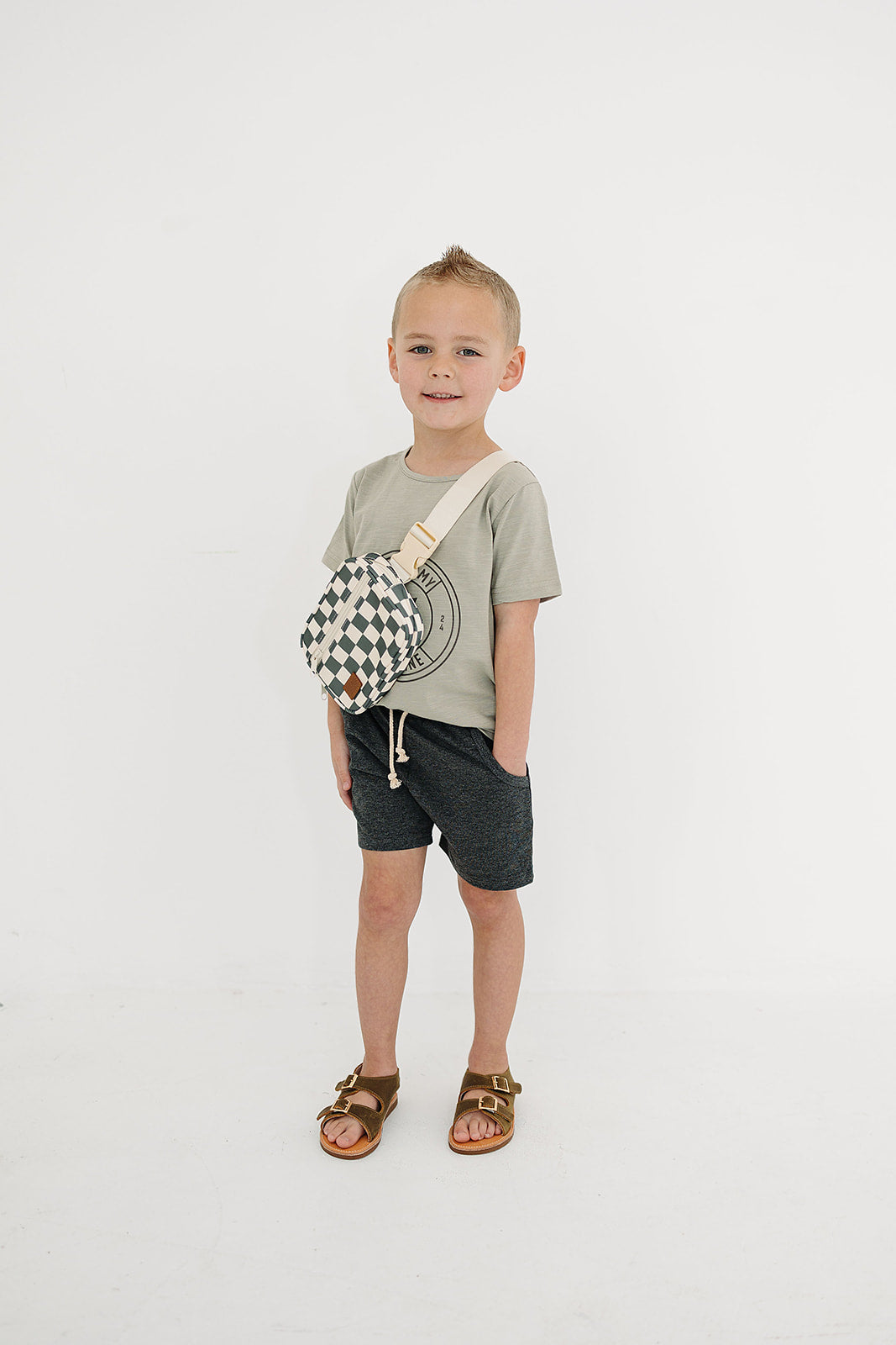 Green Checkered Mini Fanny Pack