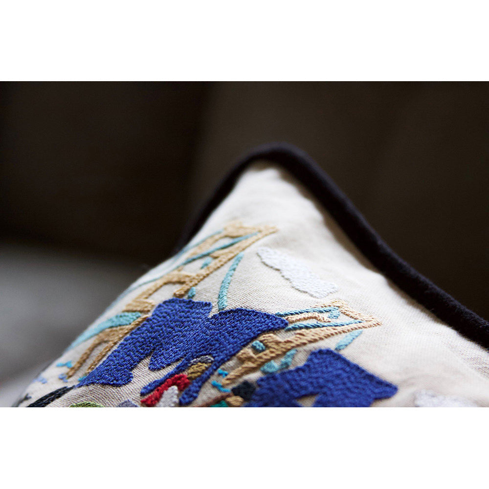 Mackinac Island Hand-Embroidered Pillow by Cat Studio