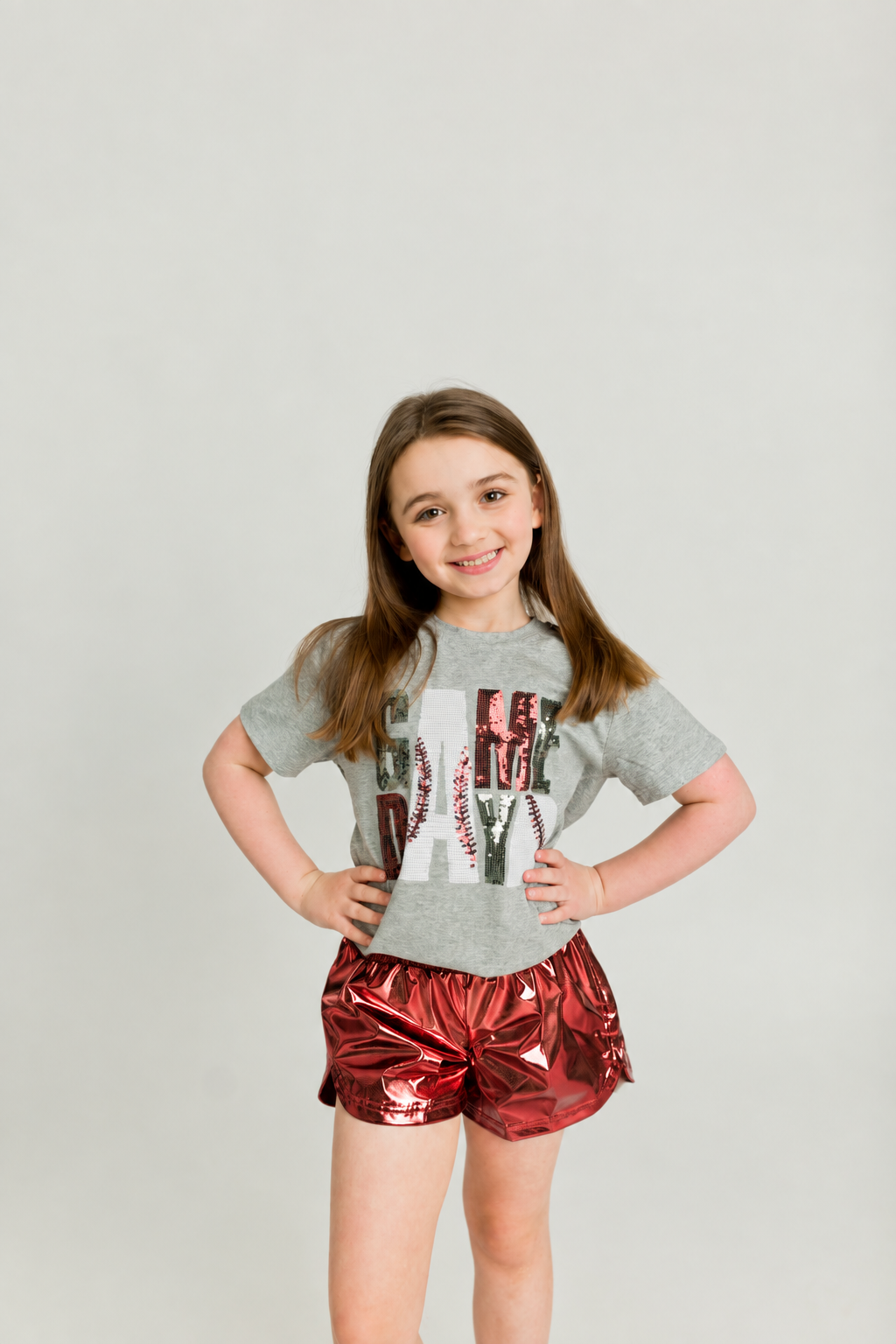 Maroon Metallic Shorts