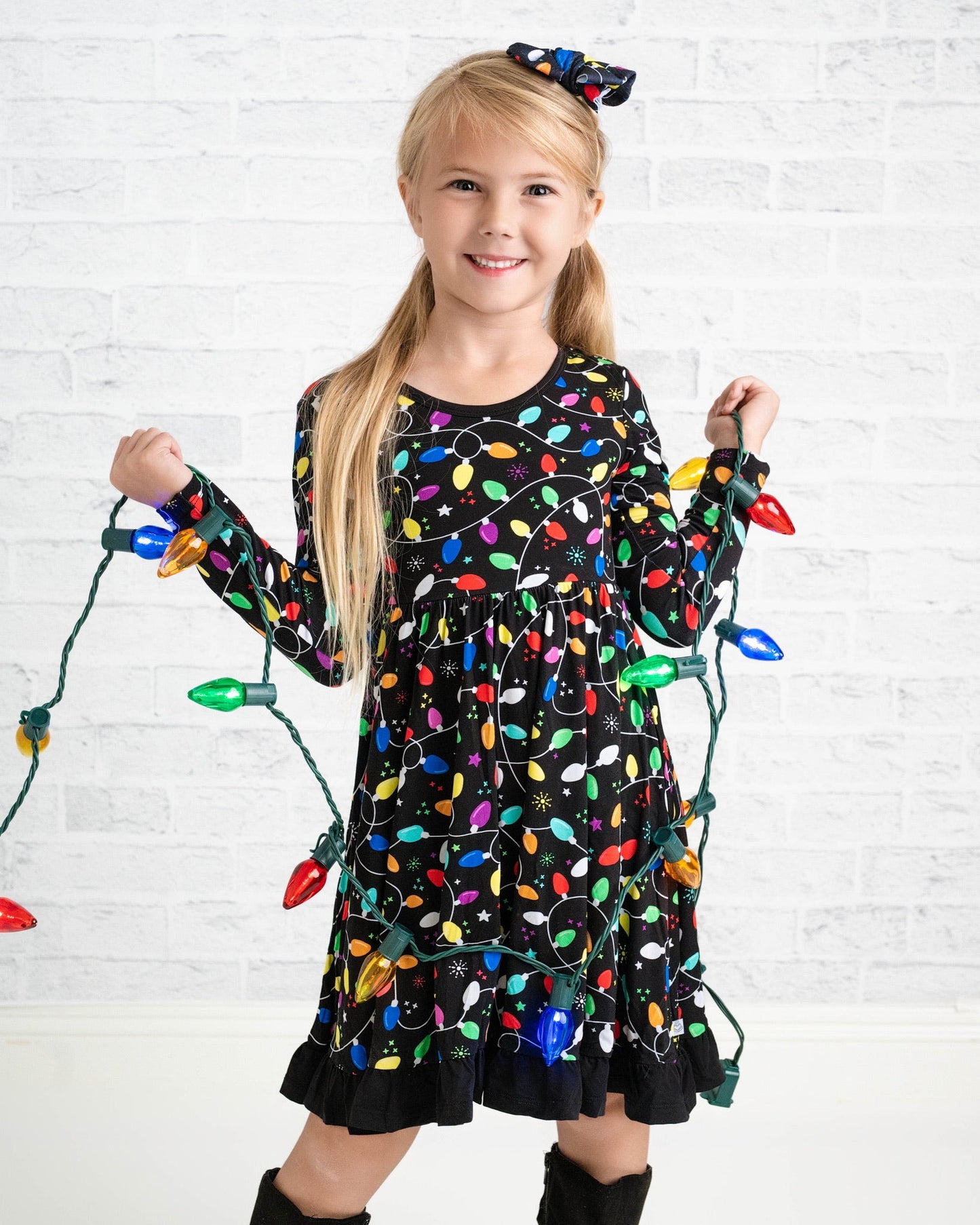 Holiday Lights | Toddler Girl Nylon Bow