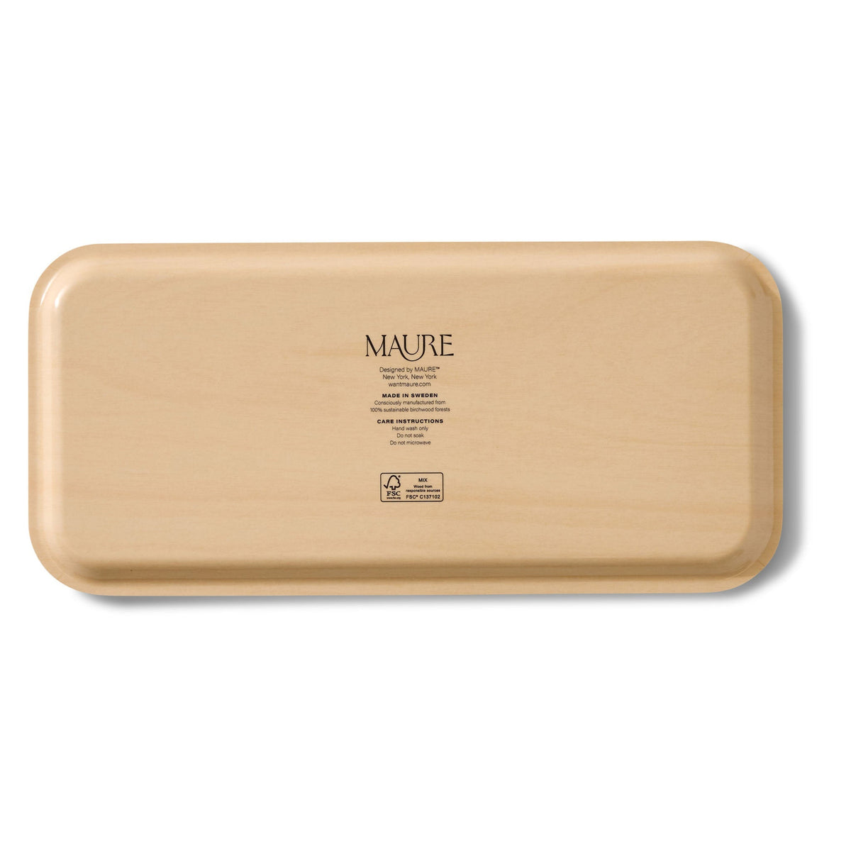 Forget-Me-Nots Narrow Birchwood Small Decorative Tray