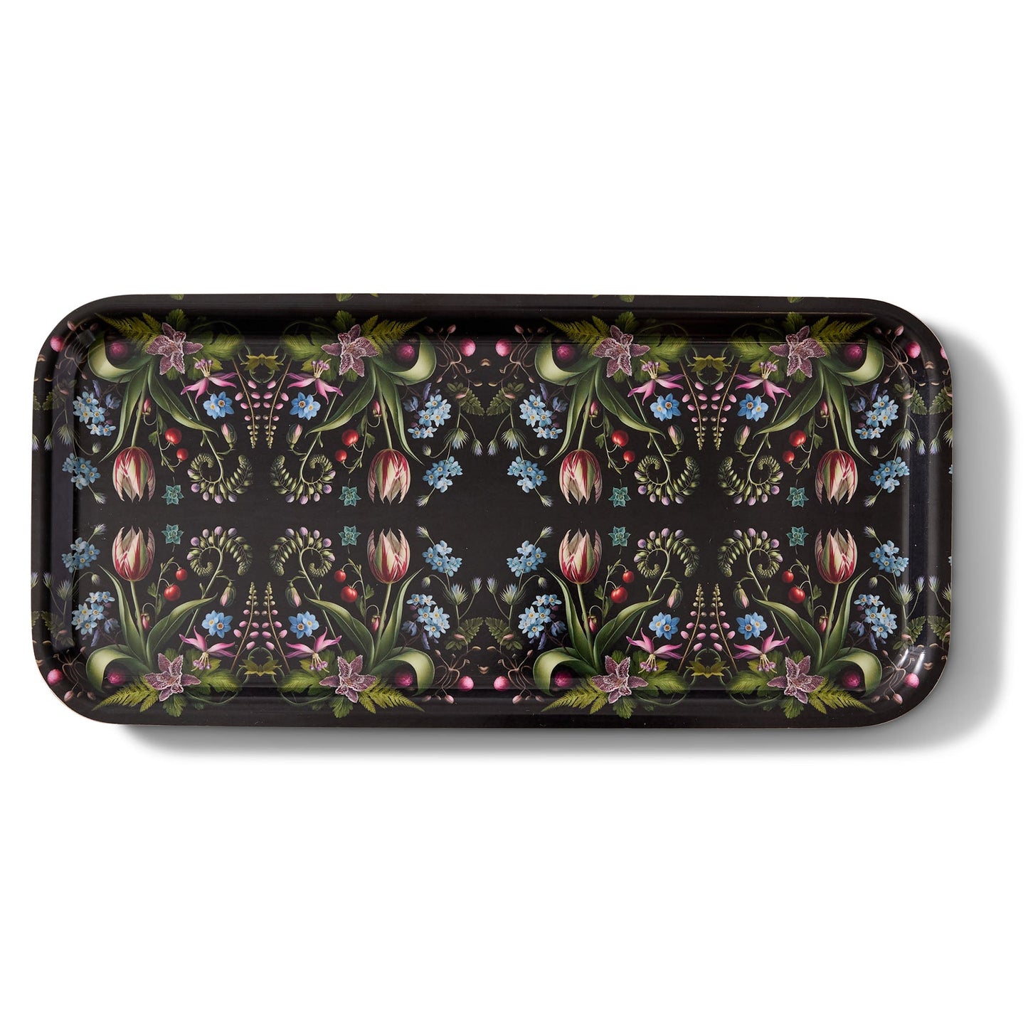Forget-Me-Nots Narrow Birchwood Small Decorative Tray