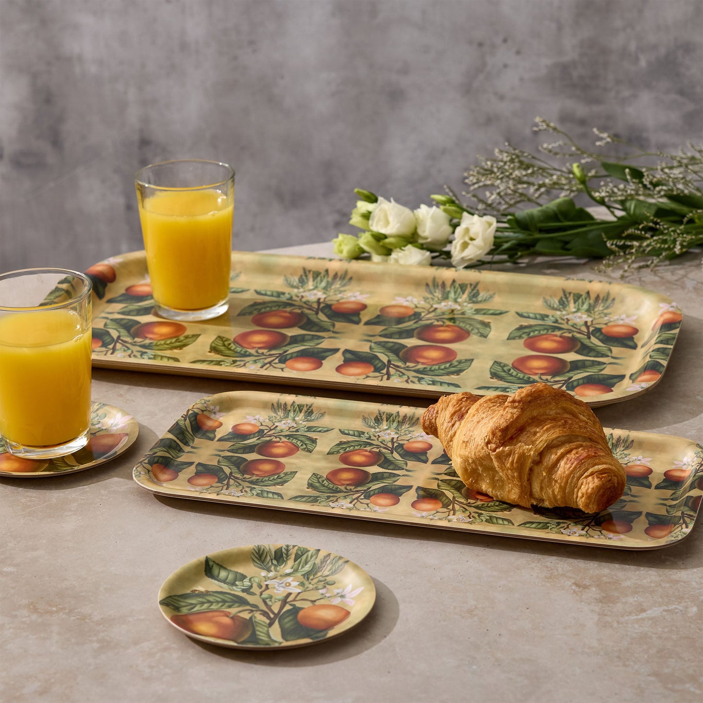 Kumquats Mini Birchwood Tray Set of 2