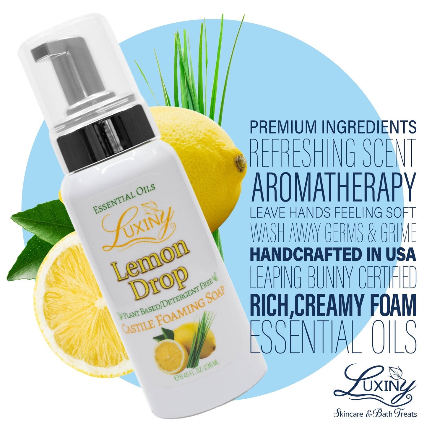 Foaming Hand Soap | Castile Soap | Natural Foaming Soap | Essential Oil Soap | Lemon Drop