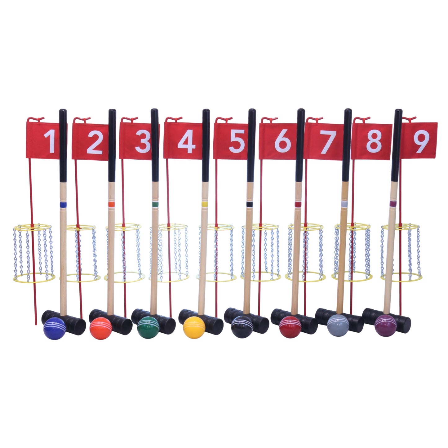 Amish-Made Deluxe Flag Croquet Golf Game Set, With Duffel Carry Bag