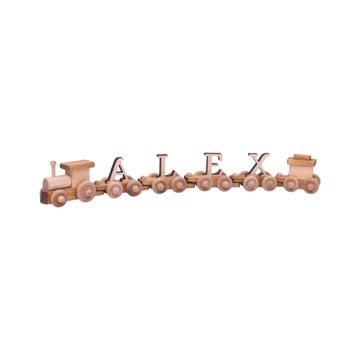 AmishToyBox.com Wooden Name Train Toy, Custom ABC Letter Train, Amish-Made