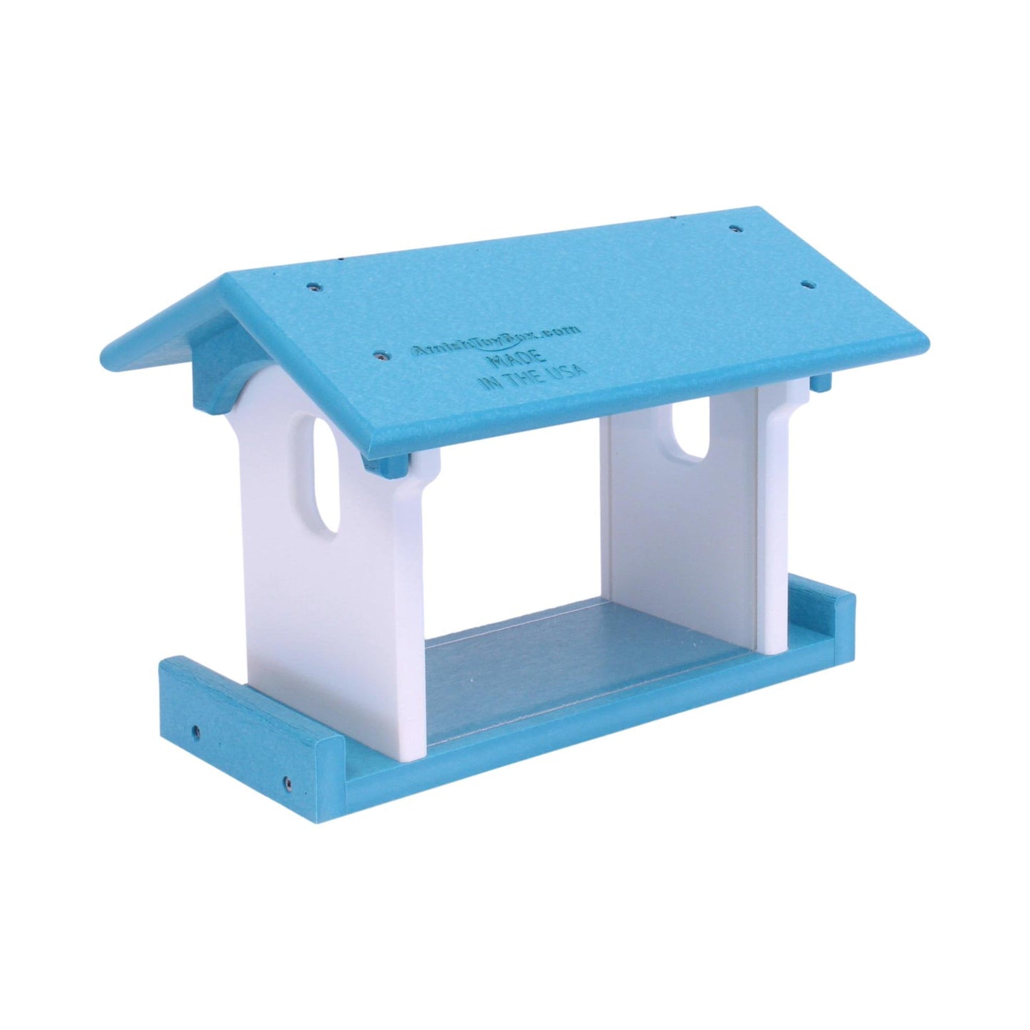Amish-Made Bluebird Feeder, Made With Poly Lumber, For Feeding Mealworms