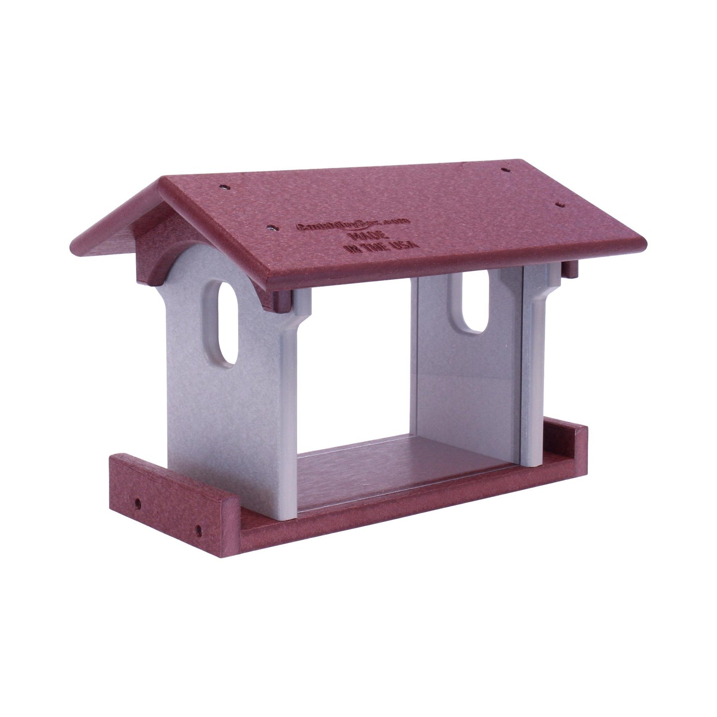 Amish-Made Bluebird Feeder, Made With Poly Lumber, For Feeding Mealworms