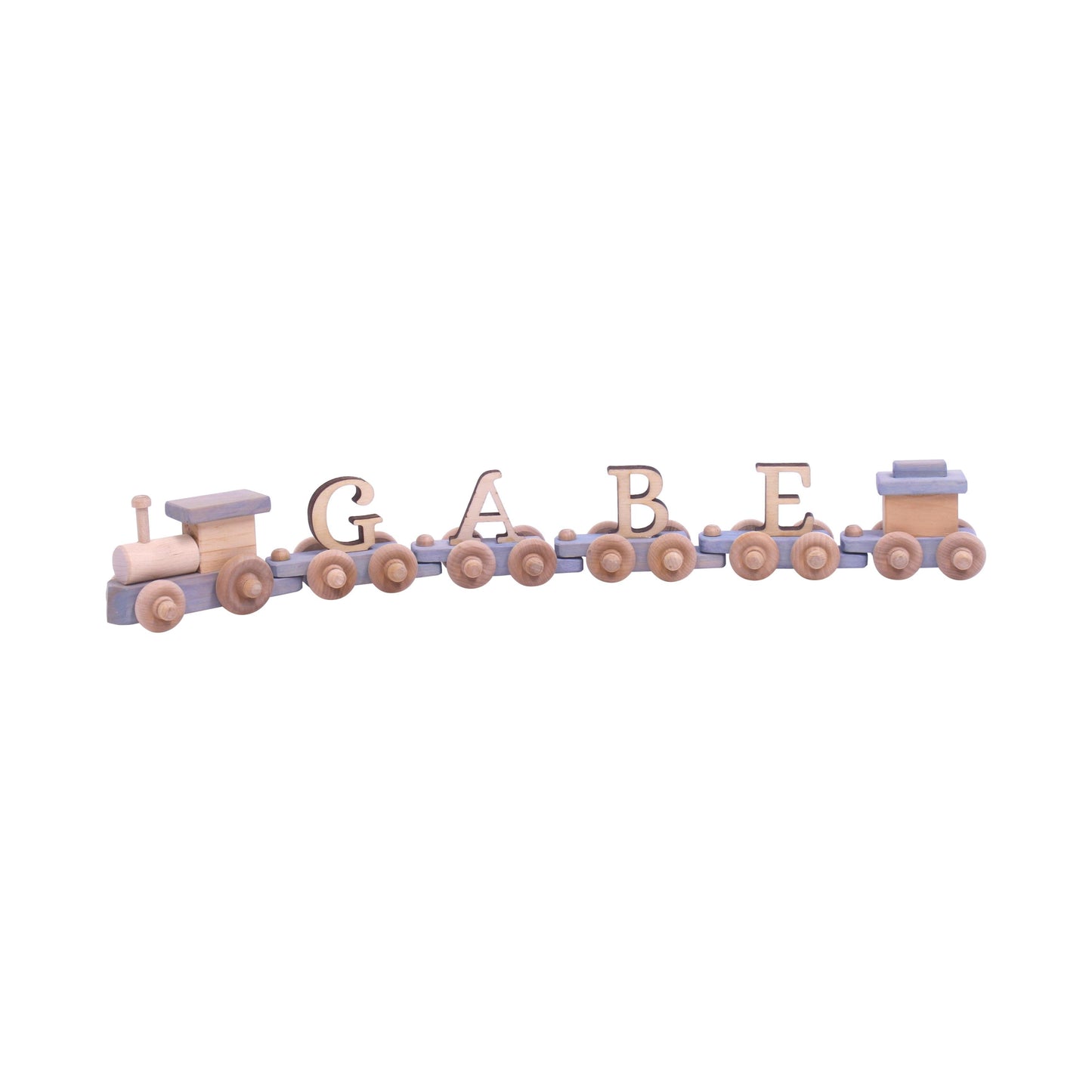 AmishToyBox.com Wooden Name Train Toy, Custom ABC Letter Train, Amish-Made