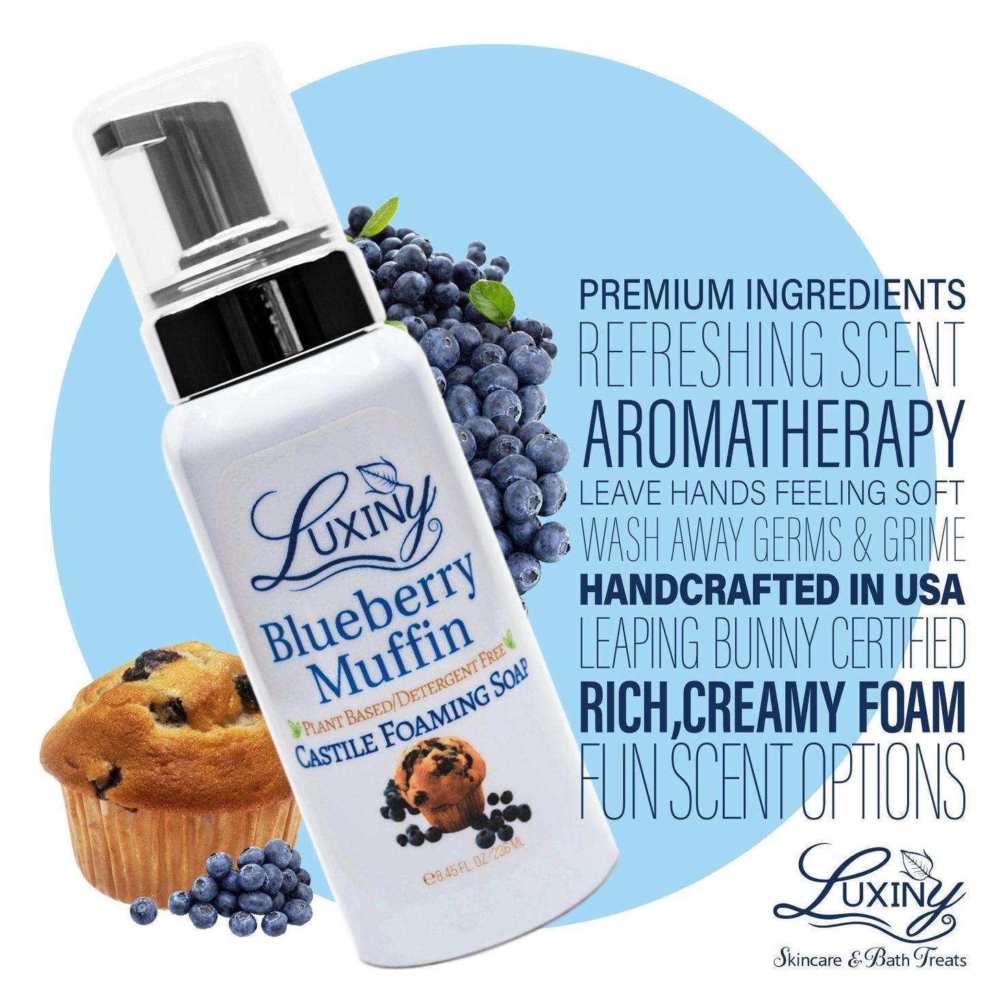 Foaming Hand Soap | Castile Soap | Natural Foaming Soap | Natural Liquid Soap | Blueberry Muffin