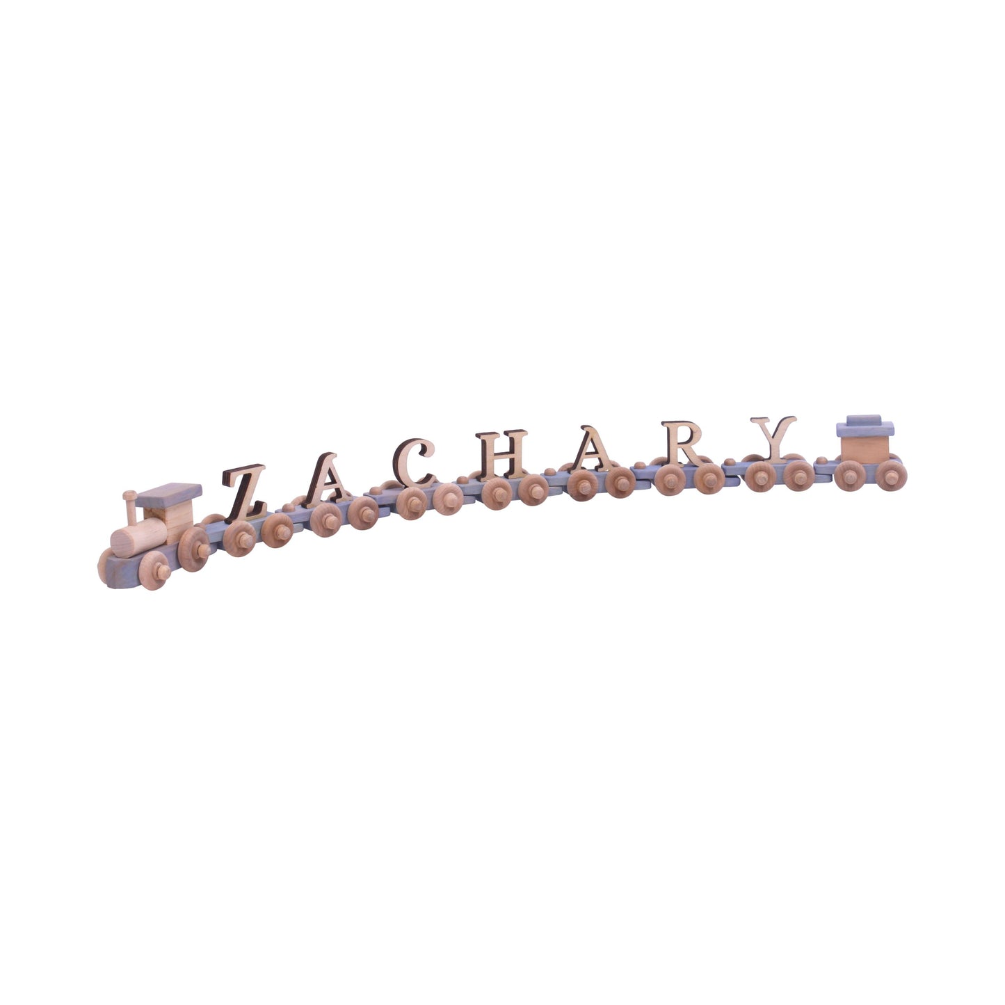 AmishToyBox.com Wooden Name Train Toy, Custom ABC Letter Train, Amish-Made