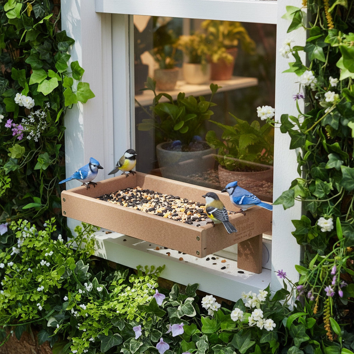 Window Mount Bird Feeder, Poly Lumber, Amish-Made