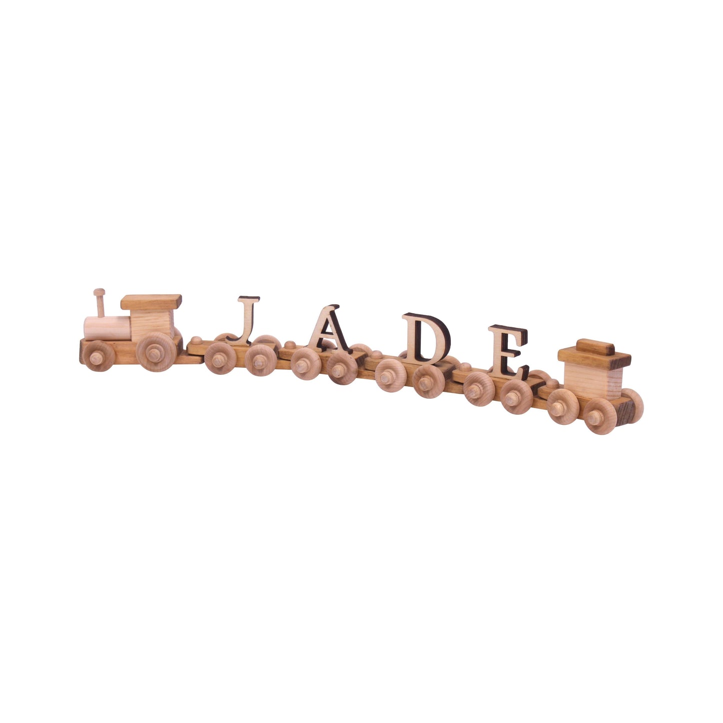 AmishToyBox.com Wooden Name Train Toy, Custom ABC Letter Train, Amish-Made
