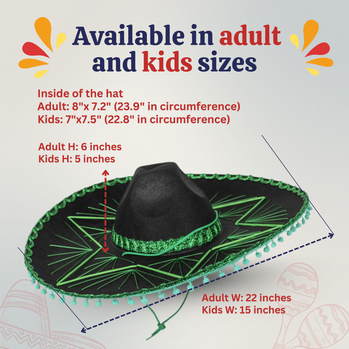 Mexican Sombrero Hat - Kids