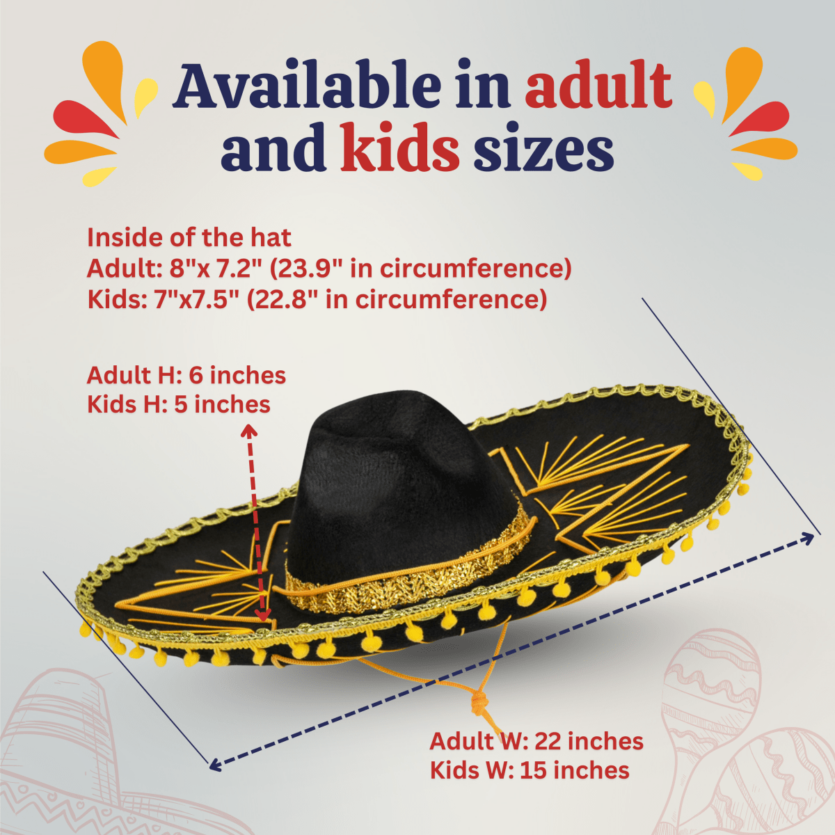 Mexican Sombrero Hat - Kids