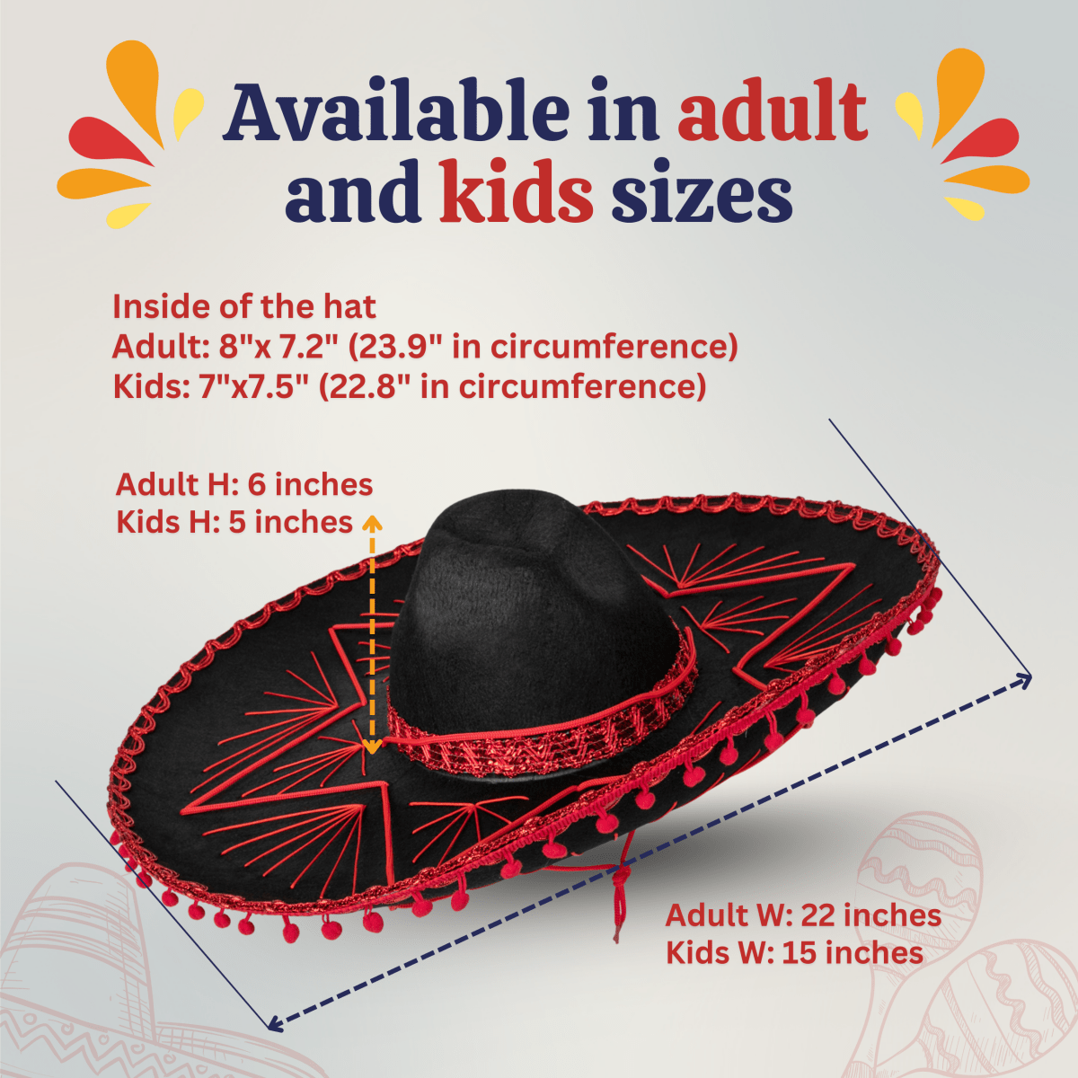Mexican Sombrero Hat - Kids