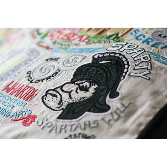 Michigan State University Collegiate Embroidered Pillow by CatStudio