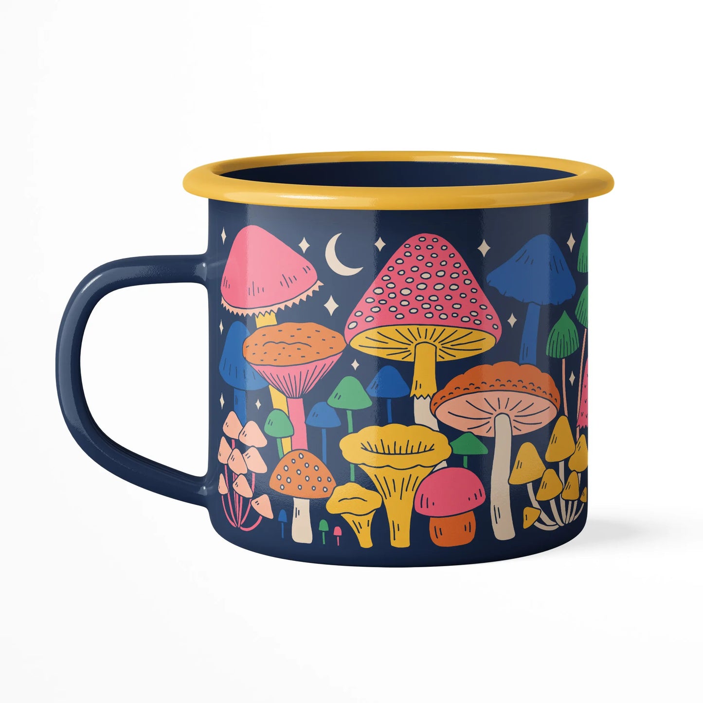 Midnight Mushroom Enamel Mug 16oz
