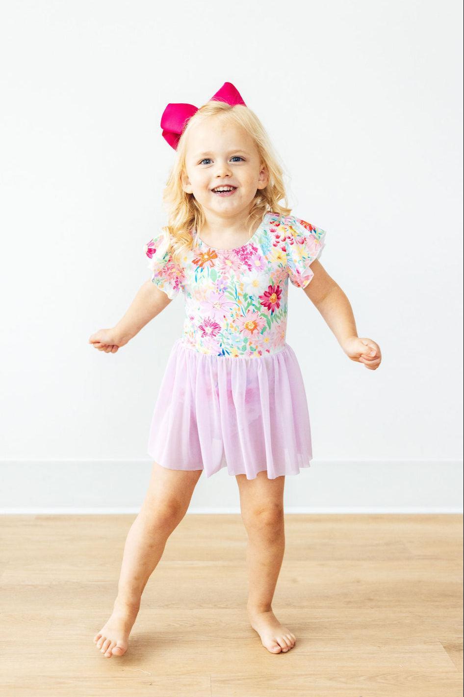 Field of Flowers S/S Twirl Leotard