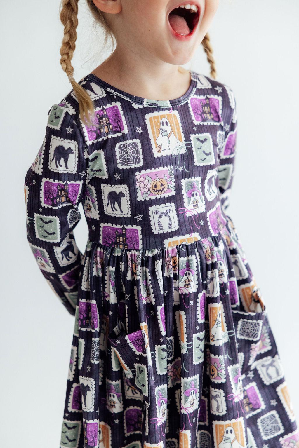 Trick or Treat L/S Pocket Twirl Dress
