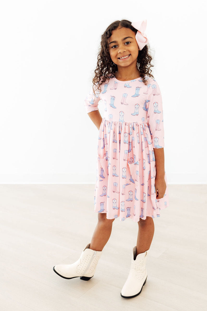 Howdy 3/4 Pocket Twirl Dress