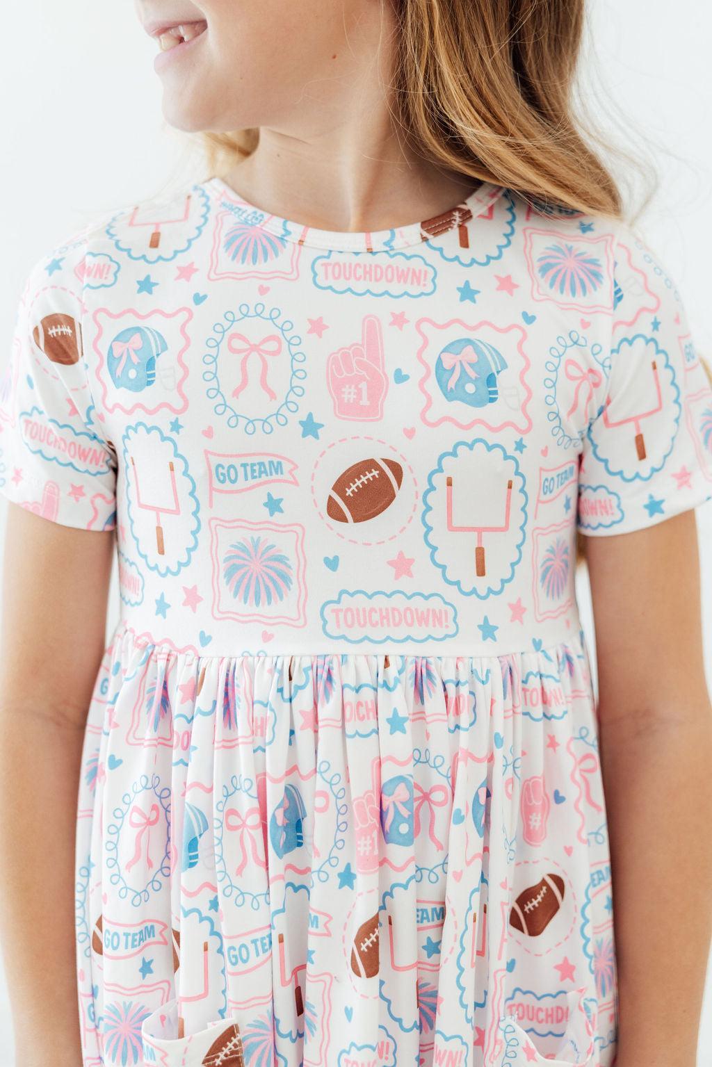 SALE Go Team 3/4 Sleeve Pocket Twirl Dress