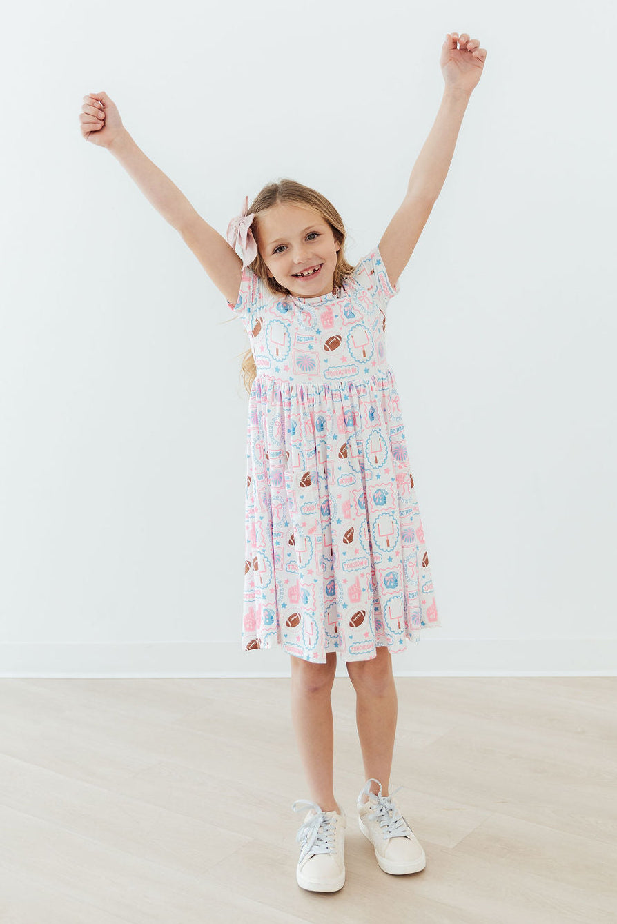SALE Go Team 3/4 Sleeve Pocket Twirl Dress