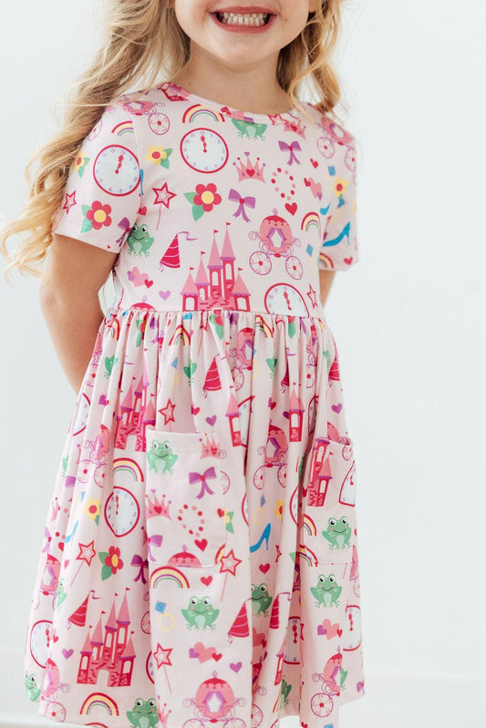 Princess & the Froggie S/S Pocket Twirl Dress