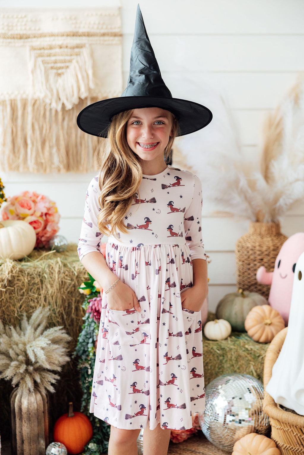 Happy Howl-oween Pocket Twirl Dress