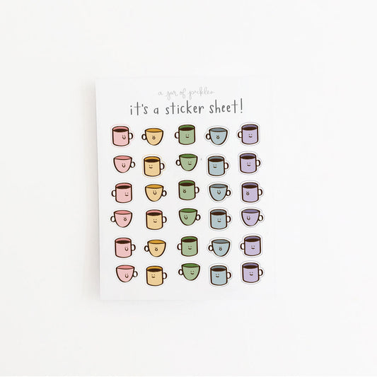 Mini Coffee Clear Sticker Sheet