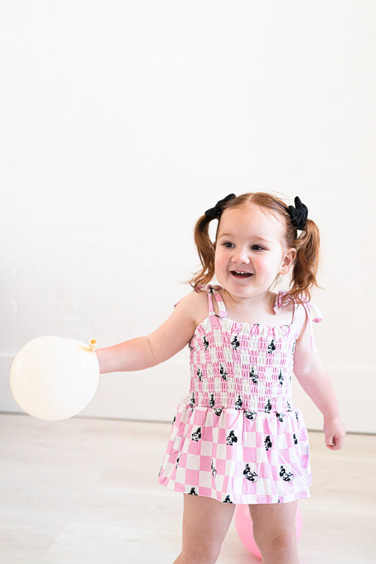 Miss Mouse Smocked Bodysuit Dress