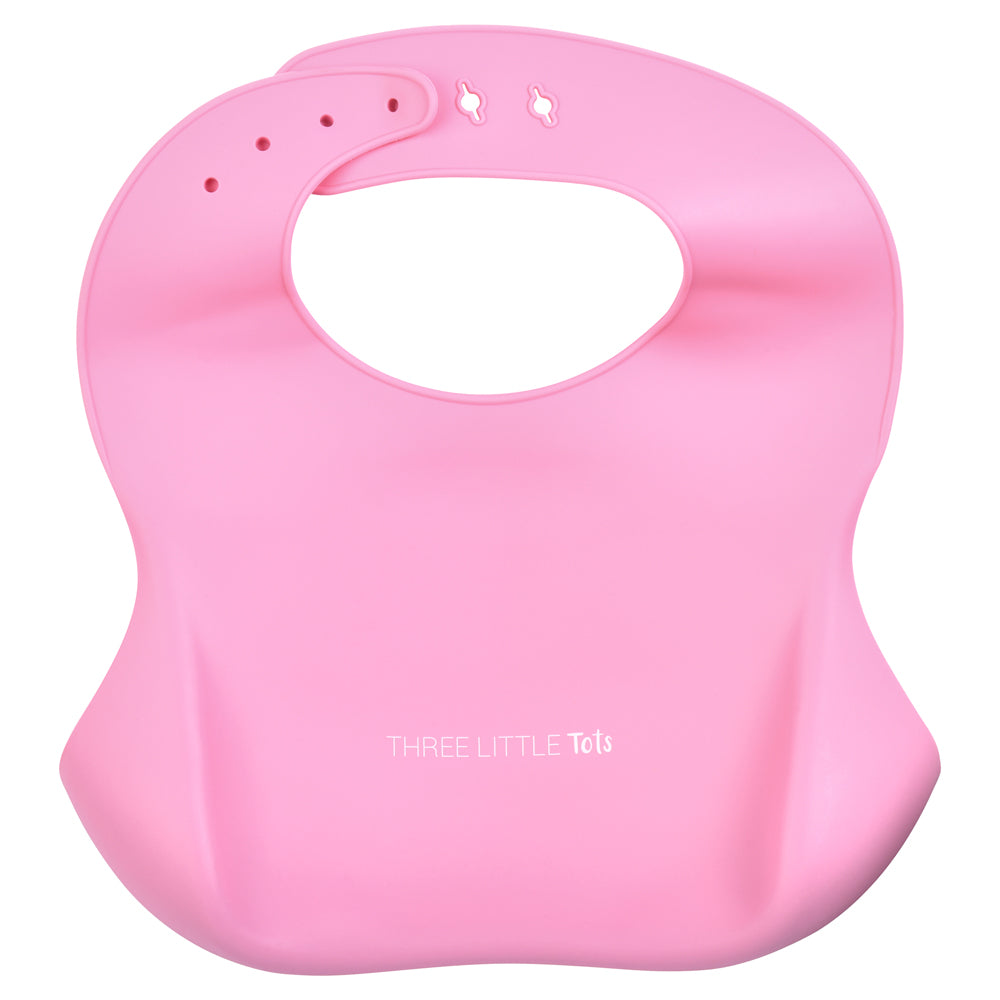 Rose Silicone Bib with Crumb Catcher