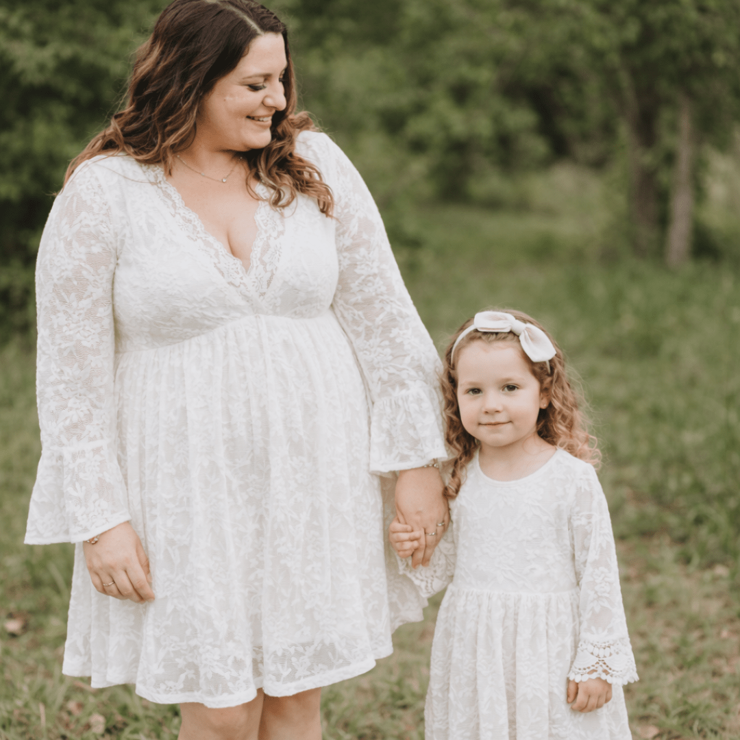 Ivory Lace Mommy & Me Dress - Child