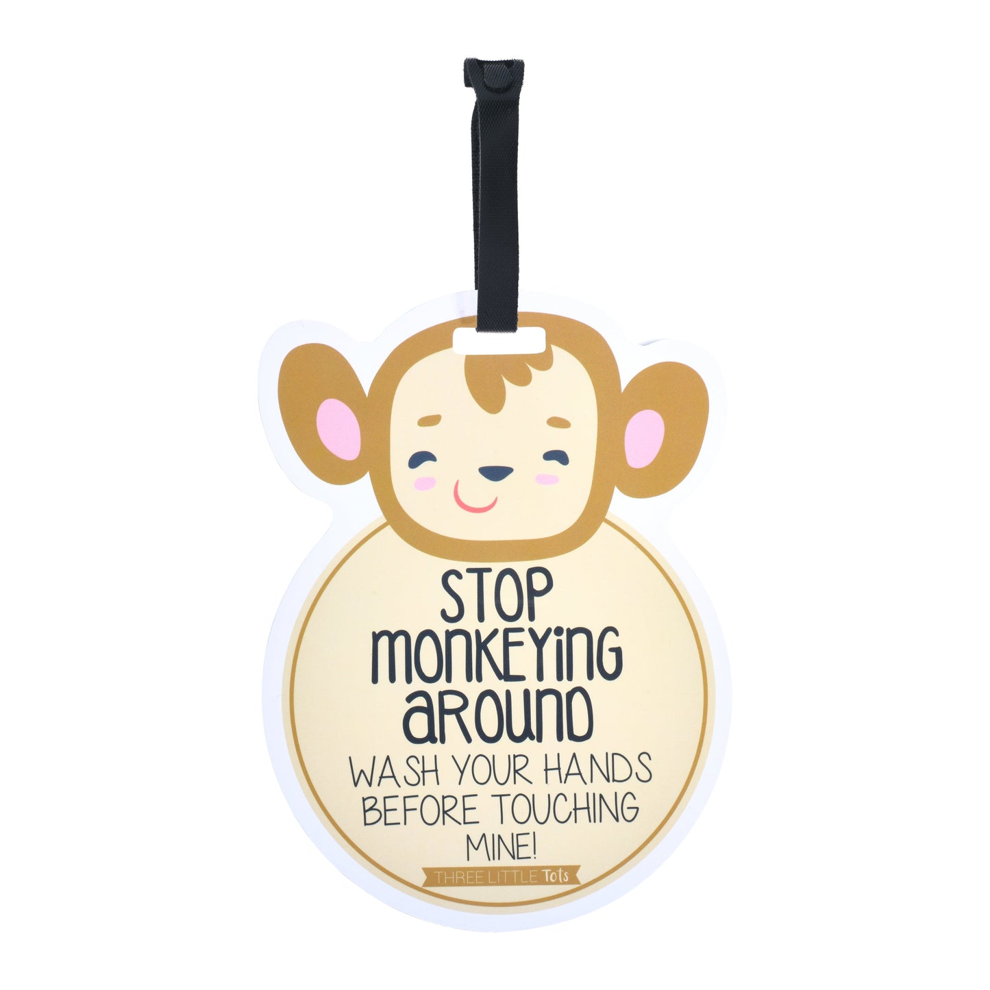 Monkey Wash Your Hands No Touching Newborn Baby Car Seat Sign Tag