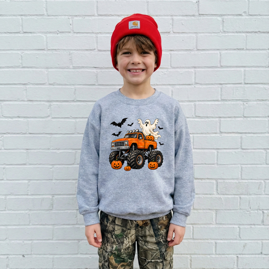 Spooky Monster Truck Toddler/Youth Crewneck Sweatshirt - MTO