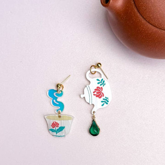 Morning Tea Mismatch Acrylic Earrings