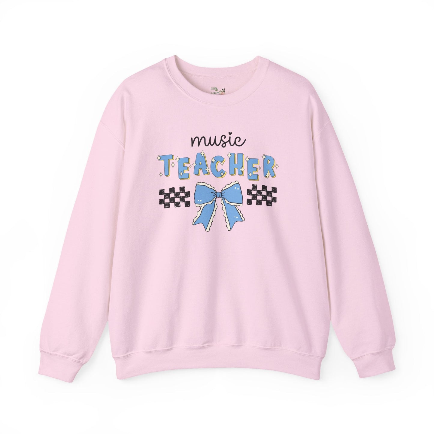 Music Teacher Sweatshirt with Cute Retro Bow
