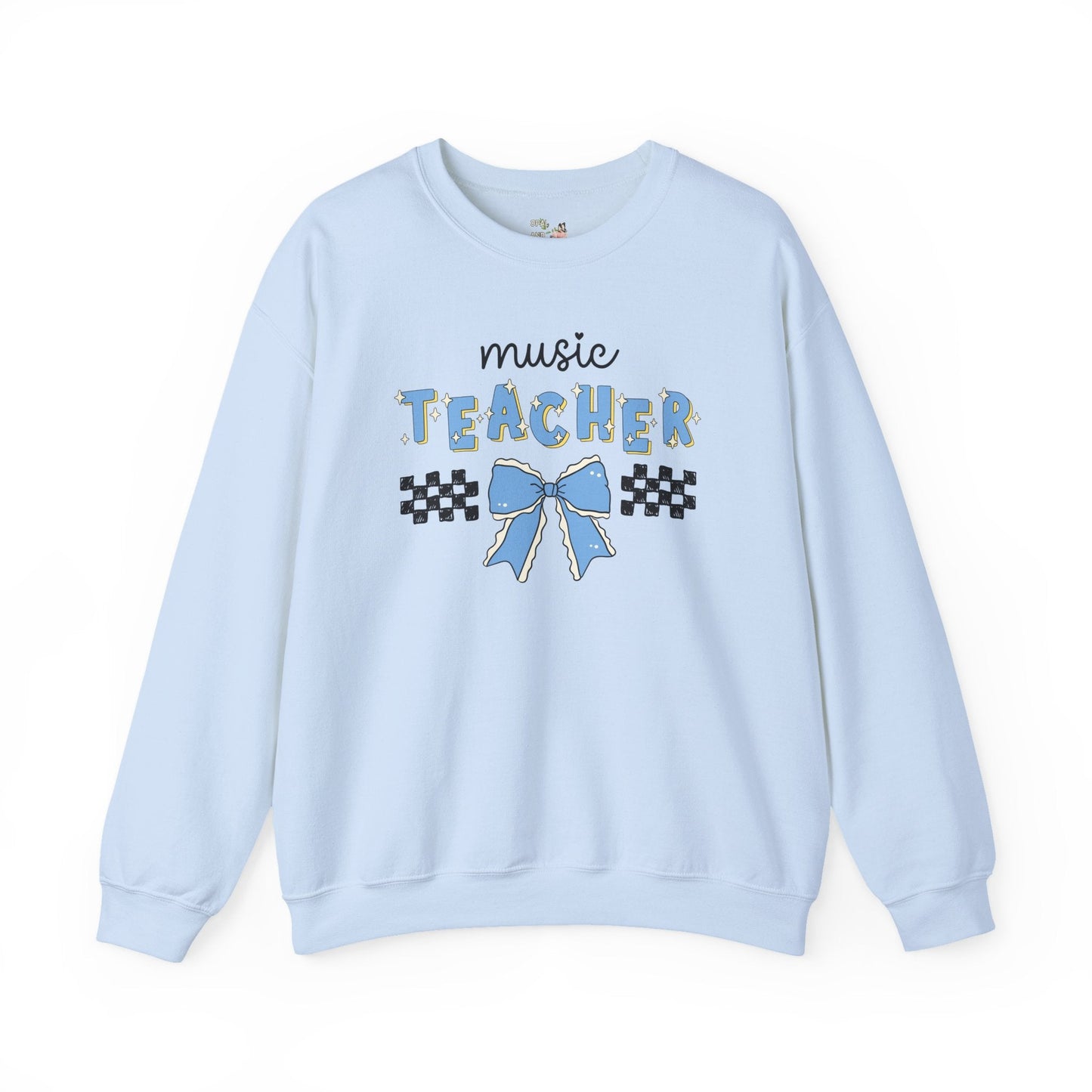 Music Teacher Sweatshirt with Cute Retro Bow