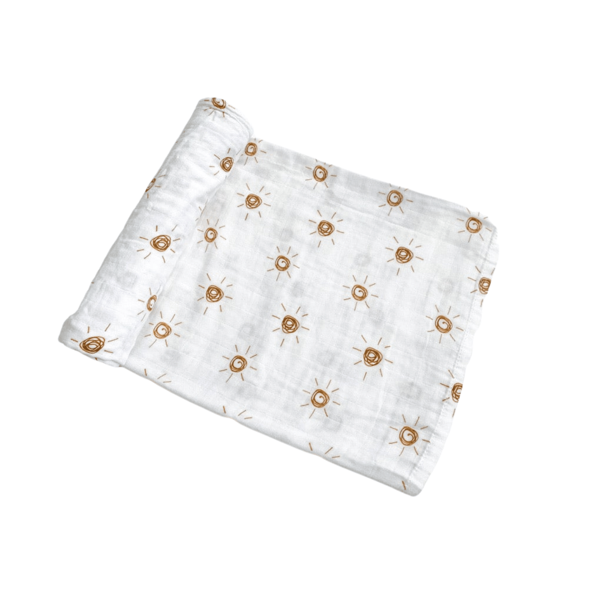 Muslin Swaddle Blanket - Brown Sun