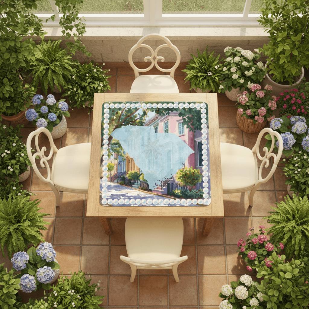 Charleston South Carolina Mahjong Mat Rainbow Row Palmetto State