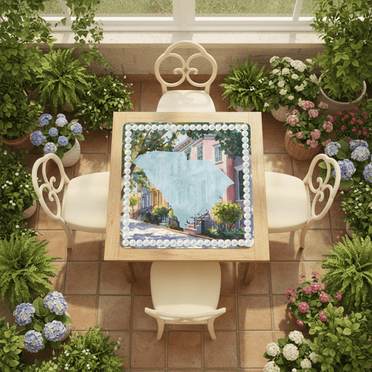 Charleston South Carolina Mahjong Mat Rainbow Row Palmetto State