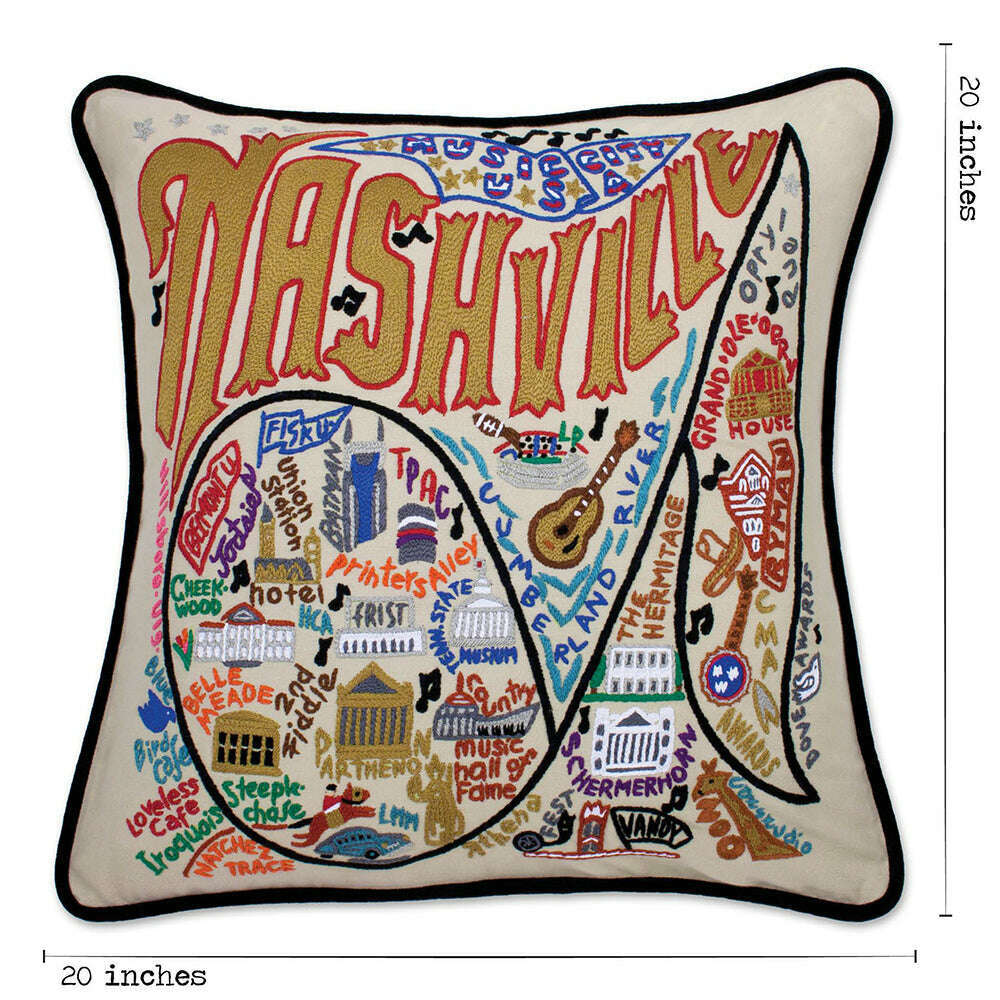 Nashville Hand-Embroidered Pillow
