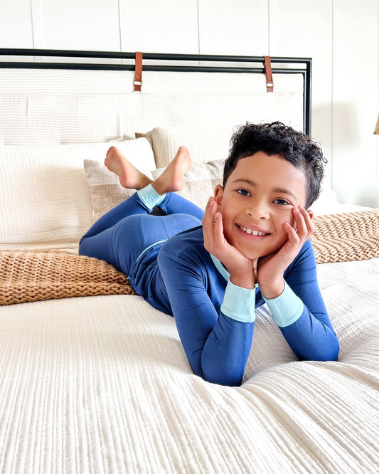 Navy Organic Bamboo Pajama Set