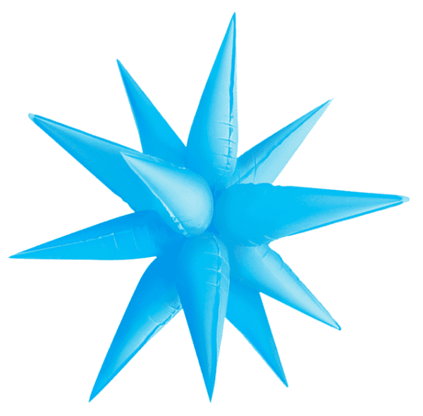 Neon Blue Starburst Cluster Balloon – 19", 26", 40"