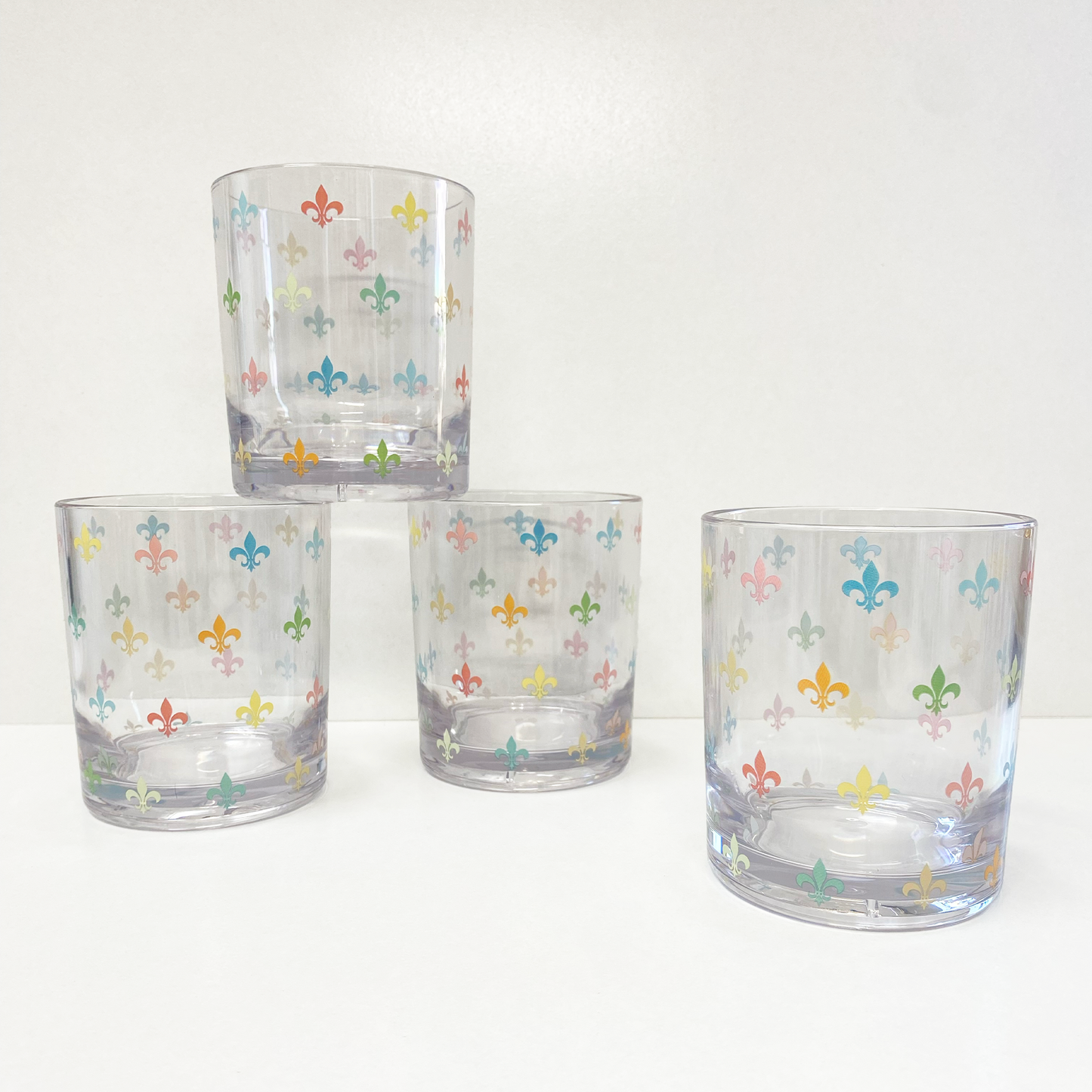 Fleur De Lis Acrylic Drinking Glasses