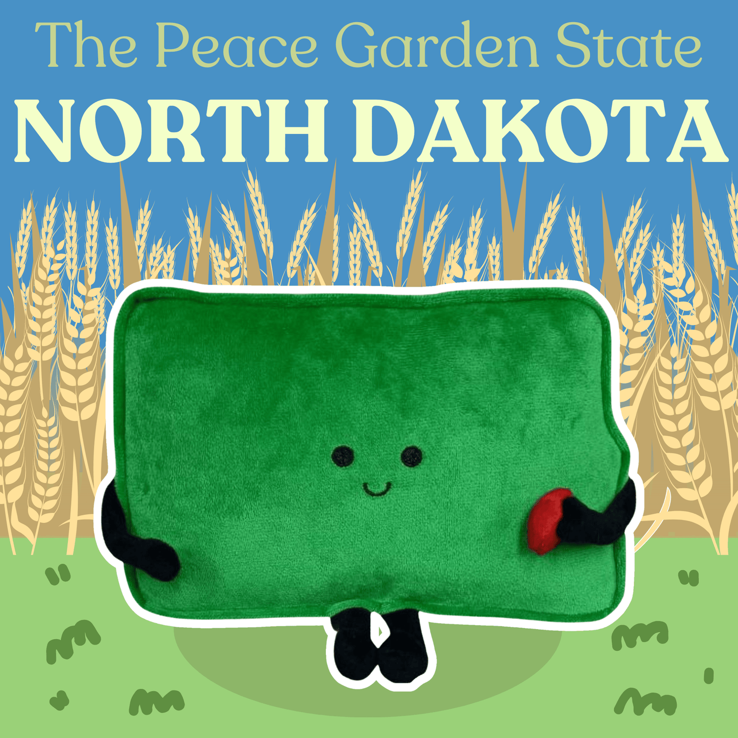 North Dakota Stuffed State Plush – Soft NDSU Colors Bison Fan Gift