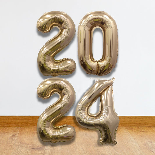 2024 Gold Number Balloons