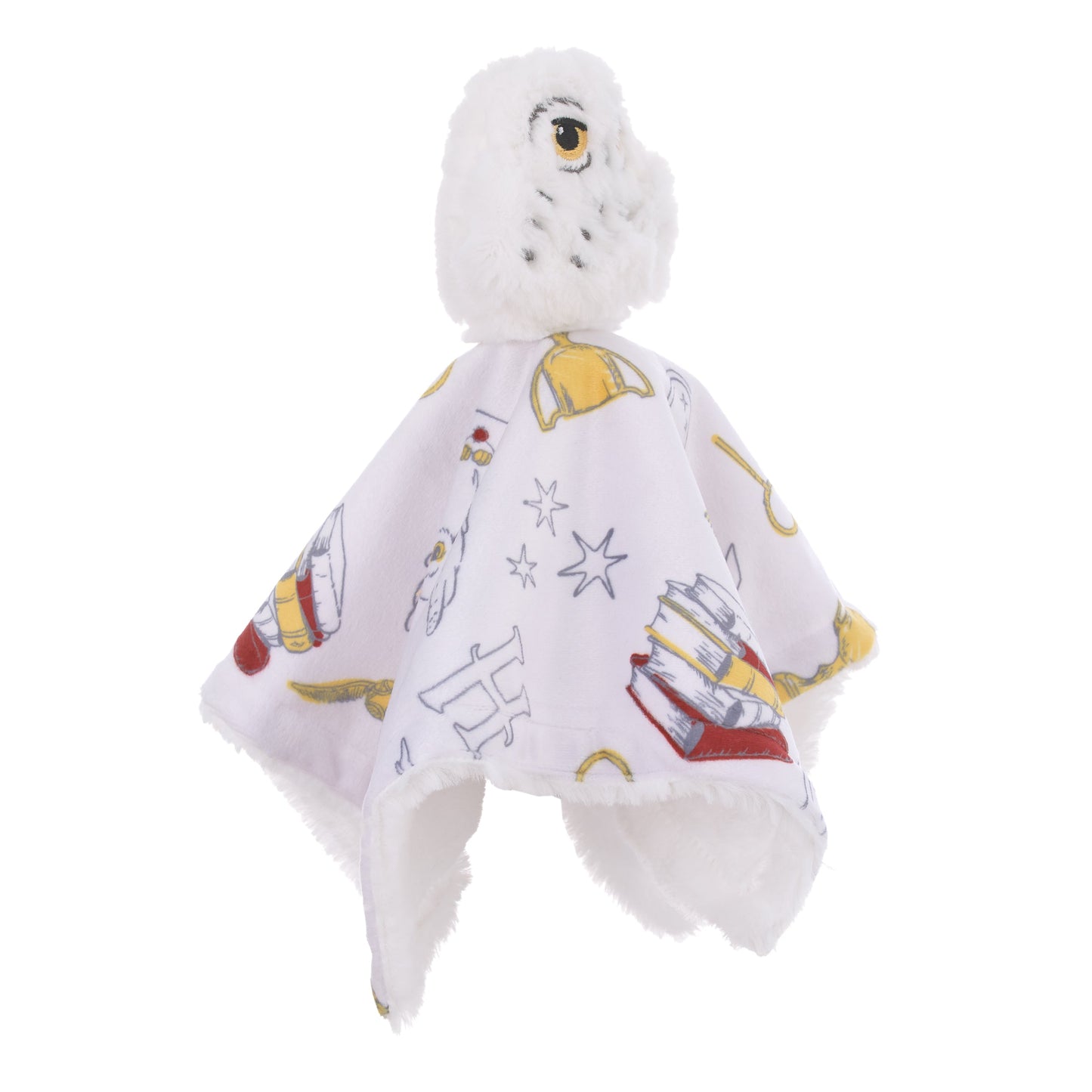 NoJo Warner Bros Harry Potter Hedwig Owl White, Gold and Red Super Soft Security Baby Blanket