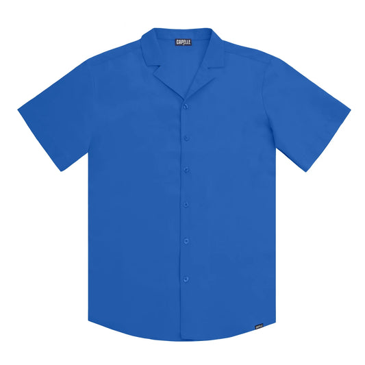 Men’s Short Sleeve Tailored Fit Button-Down Shirt – Ocean Blue